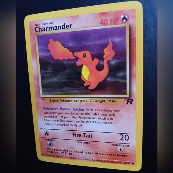 Charmander Pokemon Card - Team Rocket - NO. 50/82 Common Non-Holo - Picture 5 of 9